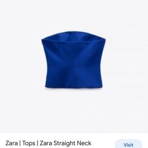 Zara small blue crop top tube top. NWT
